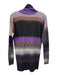 Etro Size 46 Black, Purple, Multi Silk & Cashmere Turtleneck Abstract Print Top Black, Purple, Multi / 46