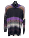 Etro Size 46 Black, Purple, Multi Silk & Cashmere Turtleneck Abstract Print Top Black, Purple, Multi / 46