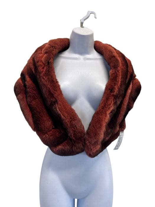 Zandra Rhodes Size One Size Red & Black Rabbit Fur Hook & Eye Bolero Jacket Red & Black / One Size