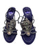 Rene Caovilla Shoe Size 39.5 Purple Jeweled Satin Sandal Ankle Buckle Pumps Purple / 39.5