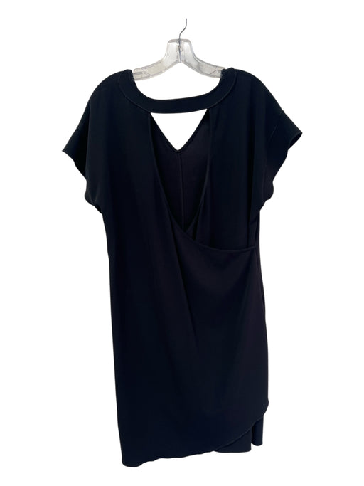 Derek Lam 10 Crosby Size 8 Black Triacetate V Neck Cut Out Back Dress Black / 8