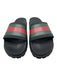 Gucci Shoe Size 11 AS IS Black, Green & Red Solid Striped Slides Men's Sandals 11