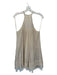 BCBG Maxazria Size 4 Beige Silk Polyester High Neck Beaded Babydoll Gown Beige / 4