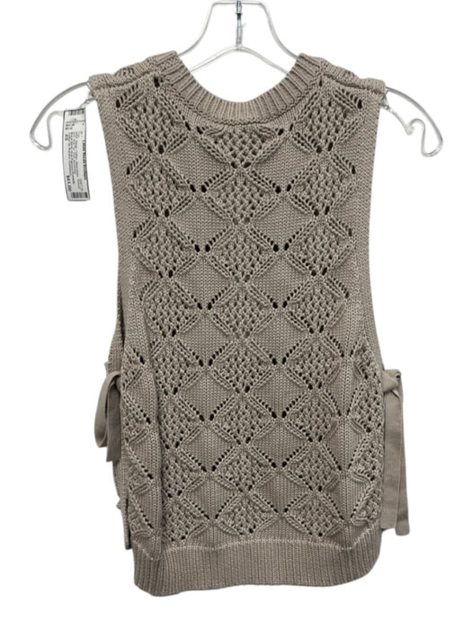 Cotton by Autumn Cashmere Size XS Beige Cotton Sleeveless Texture Knit Vest Top Beige / XS