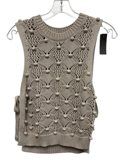 Cotton by Autumn Cashmere Size XS Beige Cotton Sleeveless Texture Knit Vest Top Beige / XS