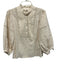 Figue Size XS Cream Cotton Long Balloon Sleeve Crochet Lace 1/4 Button Top Cream / XS