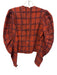 Hunter Bell Size 0 Orange & Blue Viscose & Elastane Long puff sleeve Plaid Top Orange & Blue / 0