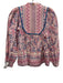 Antik Batik Size 36/XS Pink, Blue, Cream Cotton Long puff sleeve Top Pink, Blue, Cream / 36/XS