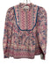 Antik Batik Size 36/XS Pink, Blue, Cream Cotton Long puff sleeve Top Pink, Blue, Cream / 36/XS
