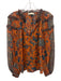 Ulla Johnson Size 0 Orange, Blue, Brown Silk Long puff sleeve Floral Print Top Orange, Blue, Brown / 0