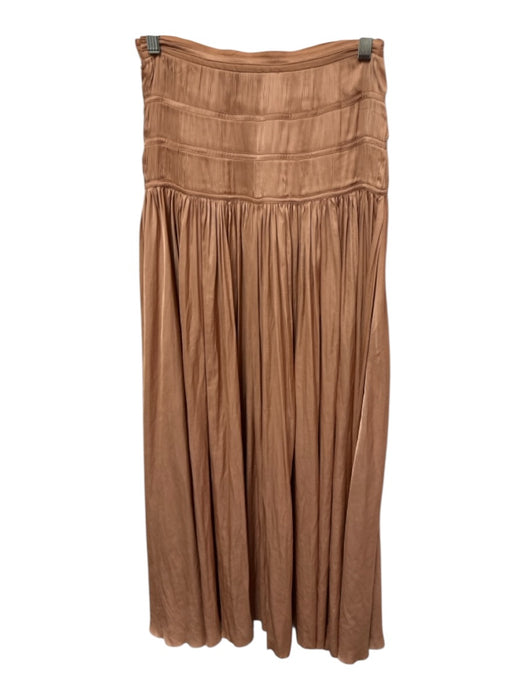 Ulla Johnson Size 0 Rose Gold No Fabric Tag Satin Pleated Maxi Skirt Rose Gold / 0