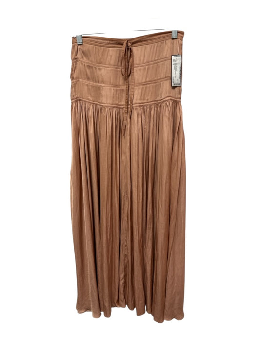 Ulla Johnson Size 0 Rose Gold No Fabric Tag Satin Pleated Maxi Skirt Rose Gold / 0