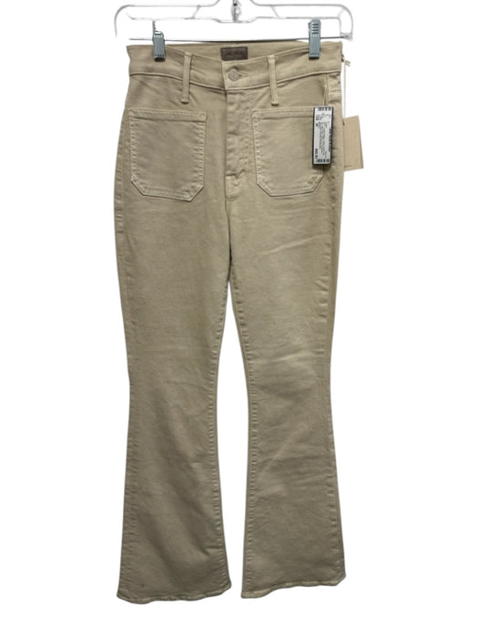 Mother Size 26 Cream Beige Cotton Denim Zip Fly High Rise Flare Leg Jeans Cream Beige / 26