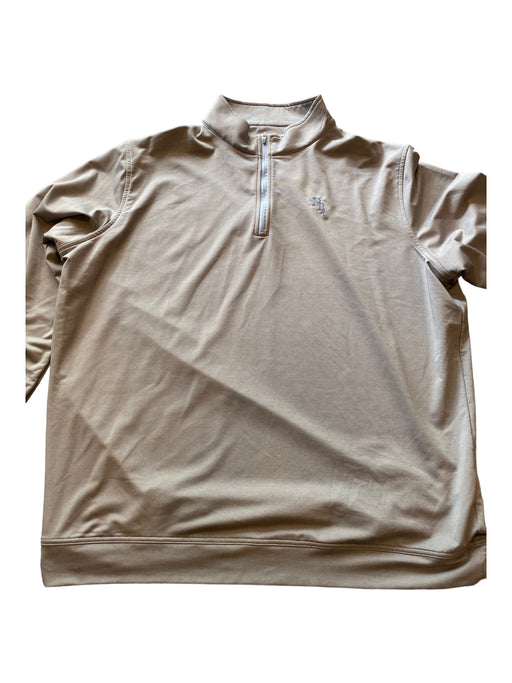 Peter Millar Size XXL Grey Polyester Solid Quarter Zip Men's Jacket XXL