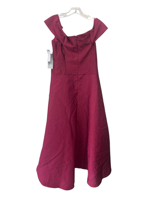 Rickie Freeman for Teri Jon Size 8 Wine Red Polyester Textured Back Zip Dress Wine Red / 8