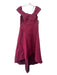 Rickie Freeman for Teri Jon Size 8 Wine Red Polyester Textured Back Zip Dress Wine Red / 8