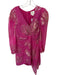Shoshanna Size 4 Pink & Gold Silk Long Sleeve Metallic Back Zip Dress Pink & Gold / 4
