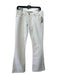 Joe's Size 30 White Cotton Flare Hem Low Rise Jeans White / 30