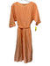 Vince Size S Orange Linen Blend Short Sleeve Pleated Waist Pocketed Dress Orange / S