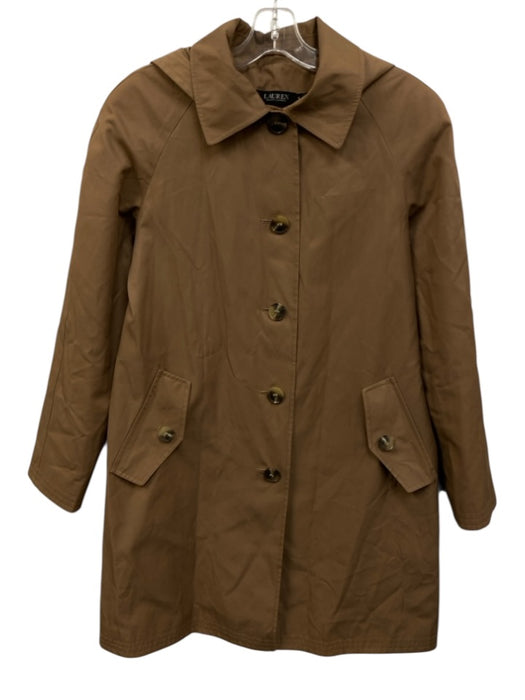 Lauren Ralph Lauren Black Size S Light Brown Cotton & Polyester Hood Coat Light Brown / S