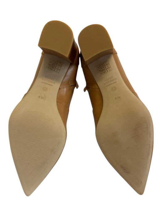 Stuart Weitzman Shoe Size 8.5 B Camel Brown Leather Pointed Toe Booties Camel Brown / 8.5 B