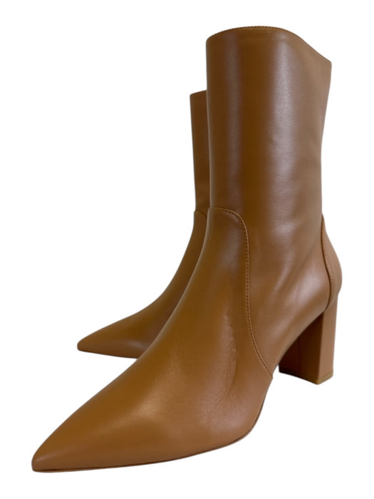 Stuart Weitzman Shoe Size 8.5 B Camel Brown Leather Pointed Toe Booties Camel Brown / 8.5 B