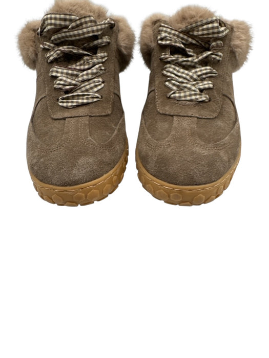 Dolce Vita Shoe Size 8.5 Muted Brown Suede leather Faux Fur Trim Sneakers Muted Brown / 8.5