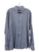 Zegna Size XL Blue & Gray Cotton Blend Micro Button Down Men's Long Sleeve Shirt XL