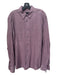 Zegna Size XL Plum Cotton Plaid Button Down Men's Long Sleeve Shirt XL