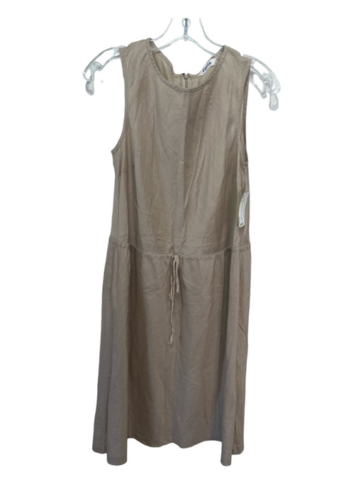 Zucca Size M Beige COTTON & LINEN Drawstring Waist Sleeveless Darted Dress Beige / M