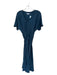 Elizabeth & James Size L Blue Cotton Short Sleeve Belted Maxi Dress Blue / L