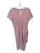 Boden Size 10 Red & White Cotton Blend Short Sleeve Striped Elastic Waist Dress Red & White / 10