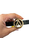Valentino Black & Gold Leather Croc Embossed Logo Buckle GHW Belts Black & Gold / S