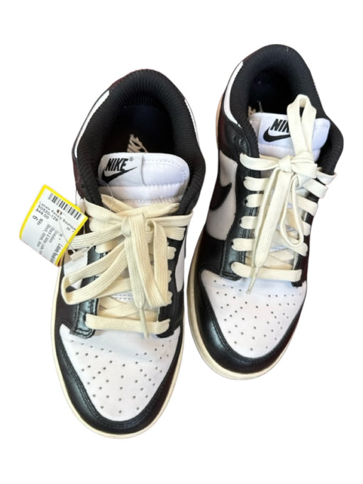 Nike Shoe Size 6 Black & White Leather Perforated Color Block Athletic Sneakers Black & White / 6