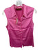 Renato Nucci Size Est S Pink Silk Sleeveless Button Down Collar Top Pink / Est S