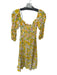 Faithful The Brand Size 4 Yellow & Green Rayon Short Balloon Sleeve Maxi Dress Yellow & Green / 4