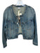 Petite Studio Size S Med Dark Wash Cotton Buttons Cropped Denim Jacket Med Dark Wash / S