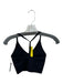 Set Active Size S Black Nylon Blend Racerback Ribbed Sports Bra Athletic Top Black / S