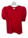 A.L.C. Size S Red Cotton Short Balloon Sleeve Top Red / S