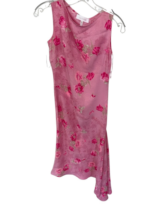 Escada Size 36 Pink & Taupe Silk Sleeveless Flowers Maxi Dress Pink & Taupe / 36