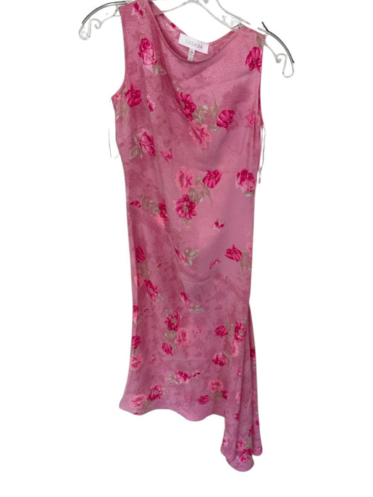 Escada Size 36 Pink & Taupe Silk Sleeveless Flowers Maxi Dress Pink & Taupe / 36
