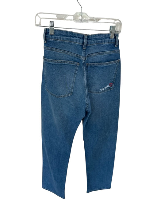 Djerf Avenue Size 28 Med Dark Wash Cotton High Waist Straight Leg Jeans Med Dark Wash / 28