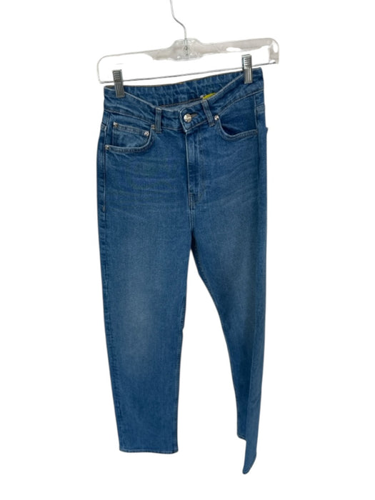 Djerf Avenue Size 28 Med Dark Wash Cotton High Waist Straight Leg Jeans Med Dark Wash / 28