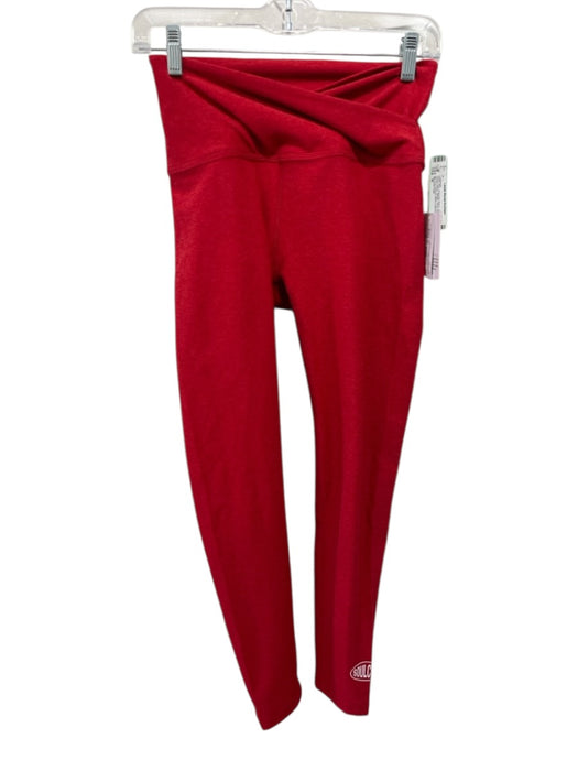 Beyond Yoga Size M Red Polyester Blend Heathered Elastic Waist Athletic Leggings Red / M