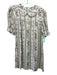 Reformation Size S Cream White, Pink & Green Viscose Blend Floral Stripe Dress Cream White, Pink & Green / S