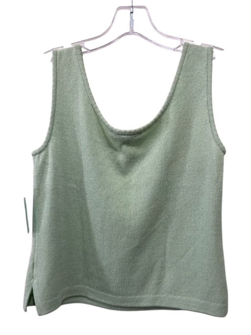 St. John Size P Mint Green No Fabric Tag Knit Sleeveless Scallop Detail Crop Top Mint Green / P