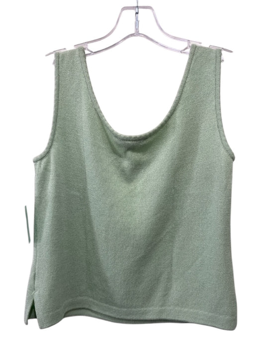 St. John Size P Mint Green No Fabric Tag Knit Sleeveless Scallop Detail Crop Top Mint Green / P