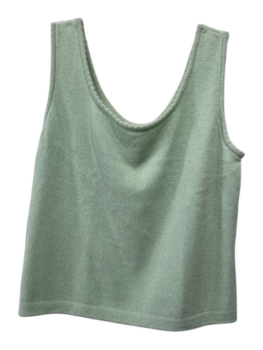 St. John Size P Mint Green No Fabric Tag Knit Sleeveless Scallop Detail Crop Top Mint Green / P