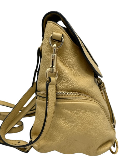 See By Chloe Yellow Beige Leather Gold Tone Hardware Zipper Detail Tassel Bag Yellow Beige / Small