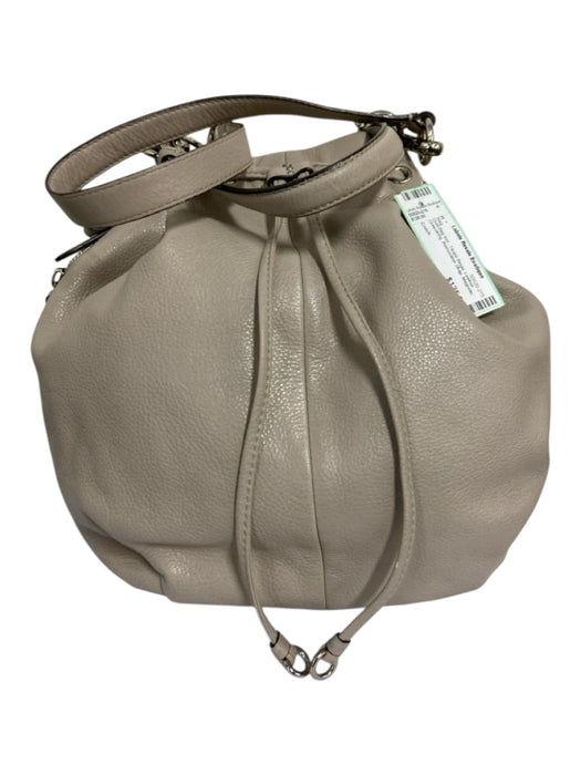 Coach Taupe Beige Leather Drawstring Removable Strap Magnetic Snap Closure Bag Taupe Beige